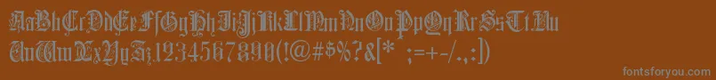 ColchesterBlack-fontti – harmaat kirjasimet ruskealla taustalla