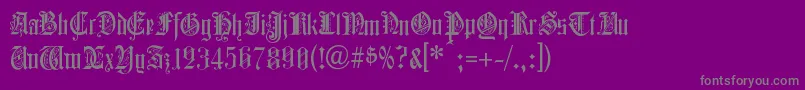 フォントColchesterBlack – 紫の背景に灰色の文字