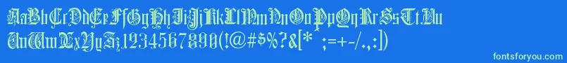 ColchesterBlack Font – Green Fonts on Blue Background
