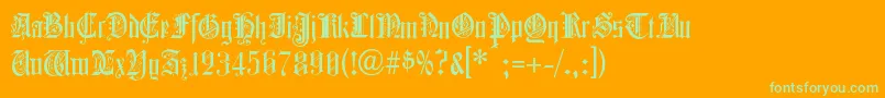 Шрифт ColchesterBlack – зелёные шрифты на оранжевом фоне