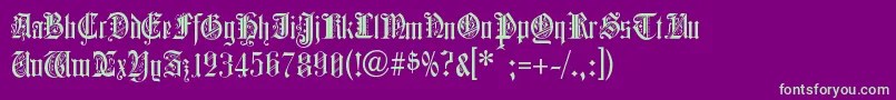フォントColchesterBlack – 紫の背景に緑のフォント