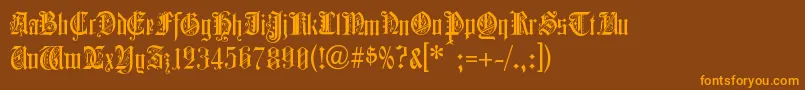 ColchesterBlack-fontti – oranssit fontit ruskealla taustalla