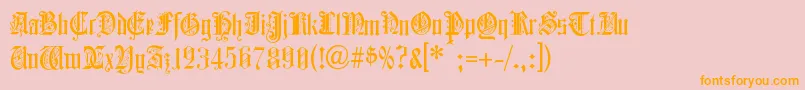 ColchesterBlack-fontti – oranssit fontit vaaleanpunaisella taustalla