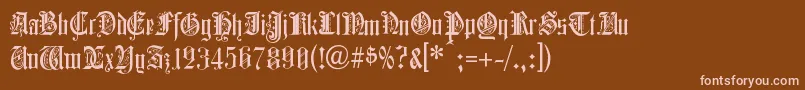 ColchesterBlack-fontti – vaaleanpunaiset fontit ruskealla taustalla