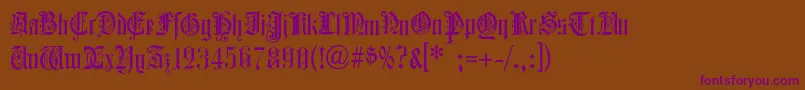 ColchesterBlack-fontti – violetit fontit ruskealla taustalla