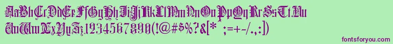 ColchesterBlack-fontti – violetit fontit vihreällä taustalla