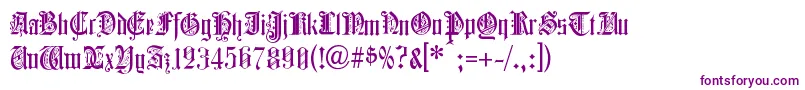 フォントColchesterBlack – 白い背景に紫のフォント