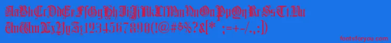 ColchesterBlack-fontti – punaiset fontit sinisellä taustalla