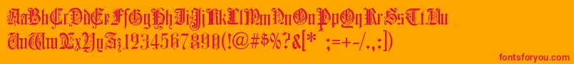 フォントColchesterBlack – オレンジの背景に赤い文字