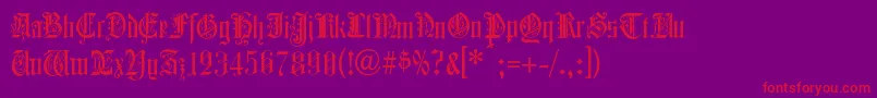 フォントColchesterBlack – 紫の背景に赤い文字