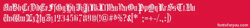 フォントColchesterBlack – 赤い背景に白い文字