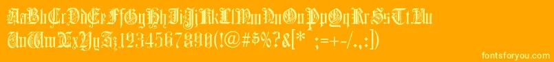 ColchesterBlack-fontti – keltaiset fontit oranssilla taustalla
