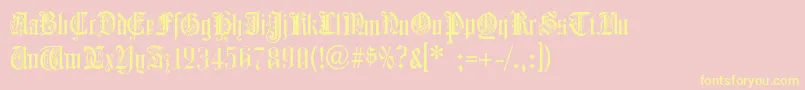 ColchesterBlack-fontti – keltaiset fontit vaaleanpunaisella taustalla