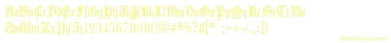 フォントColchesterBlack – 白い背景に黄色の文字