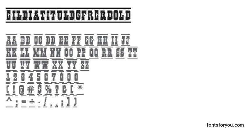 Шрифт GildiatituldcfrgrBold – алфавит, цифры, специальные символы