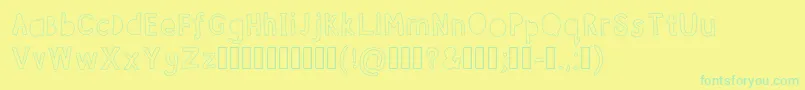 FontBubble Font – Green Fonts on Yellow Background