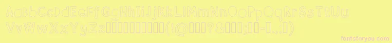 FontBubble-fontti – vaaleanpunaiset fontit keltaisella taustalla