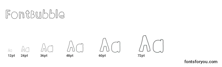 Размеры шрифта FontBubble