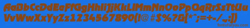 RagtimeHeavyita Font – Brown Fonts on Blue Background