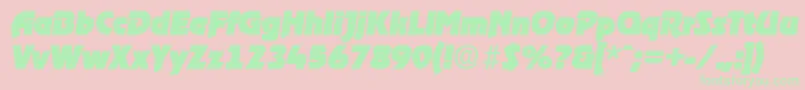 フォントRagtimeHeavyita – ピンクの背景に緑の文字