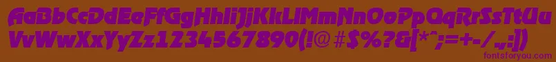 RagtimeHeavyita Font – Purple Fonts on Brown Background