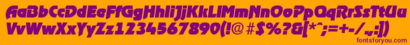 RagtimeHeavyita Font – Purple Fonts on Orange Background