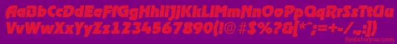 RagtimeHeavyita Font – Red Fonts on Purple Background