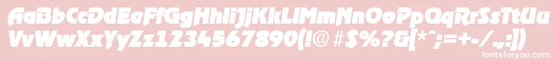 RagtimeHeavyita-Schriftart – Weiße Schriften auf rosa Hintergrund
