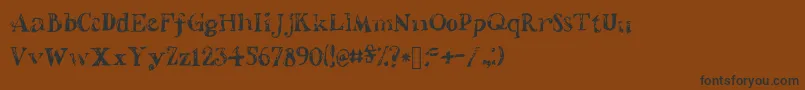 フォントShadedletters – 黒い文字が茶色の背景にあります