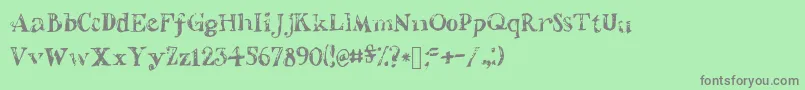 フォントShadedletters – 緑の背景に灰色の文字