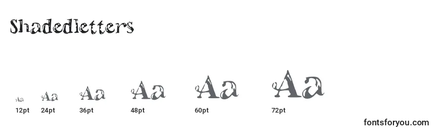 Shadedletters Font Sizes