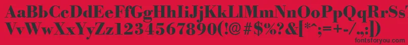 BodoniserialXboldRegular Font – Black Fonts on Red Background