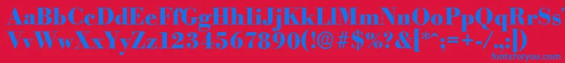 BodoniserialXboldRegular Font – Blue Fonts on Red Background