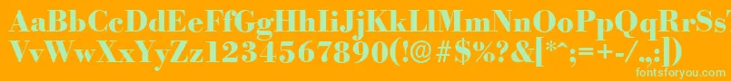 BodoniserialXboldRegular Font – Green Fonts on Orange Background