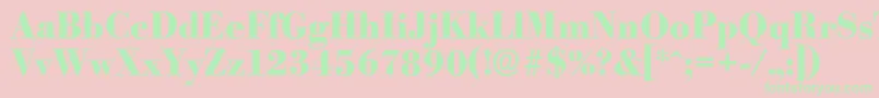 fuente BodoniserialXboldRegular – Fuentes Verdes Sobre Fondo Rosa
