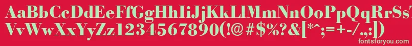 BodoniserialXboldRegular Font – Green Fonts on Red Background