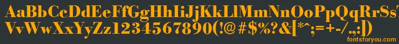 フォントBodoniserialXboldRegular – 黒い背景にオレンジの文字