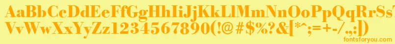 BodoniserialXboldRegular Font – Orange Fonts on Yellow Background