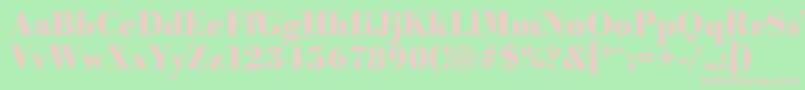 Подробнее о шрифте BodoniserialXboldRegular Шрифт BodoniserialXboldRegular – розовые шрифты на зелёном фоне