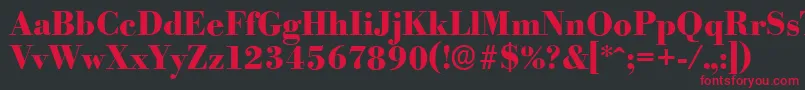 BodoniserialXboldRegular Font – Red Fonts on Black Background