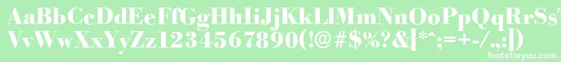 フォントBodoniserialXboldRegular – 緑の背景に白い文字