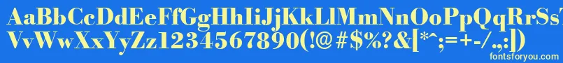 BodoniserialXboldRegular Font – Yellow Fonts on Blue Background