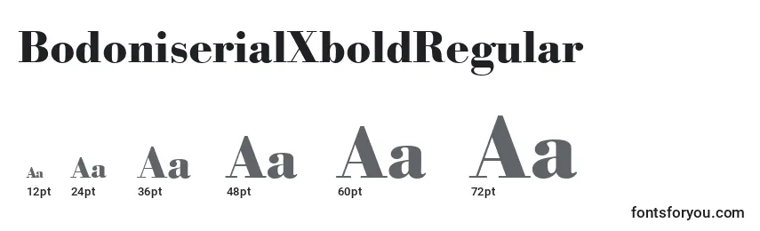 Размеры шрифта BodoniserialXboldRegular