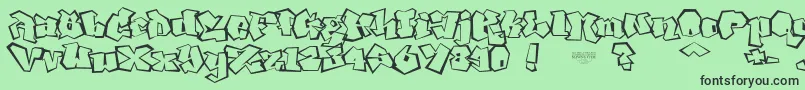 NoLicenseGhang Font – Black Fonts on Green Background