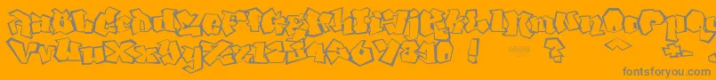 NoLicenseGhang-fontti – harmaat kirjasimet oranssilla taustalla