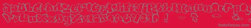 フォントNoLicenseGhang – 赤い背景に灰色の文字