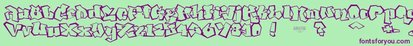 NoLicenseGhang Font – Purple Fonts on Green Background