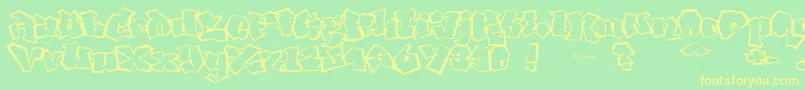 NoLicenseGhang Font – Yellow Fonts on Green Background