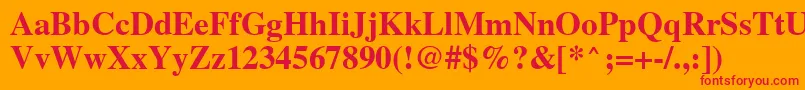 NewsSerifBold Font – Red Fonts on Orange Background