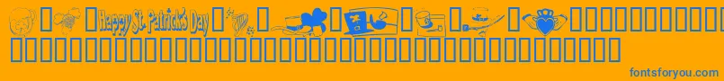 KrIrishKat5 Font – Blue Fonts on Orange Background